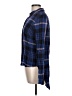 Charlotte Russe Plaid Blue Long Sleeve Button-Down Shirt Size L - photo 5
