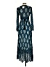 Ecote 100% Rayon Paisley Teal Cocktail Dress Size 0 - photo 2