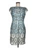 Kay Unger Tweed Aztec Or Tribal Print Blue Cocktail Dress Size 8 - photo 1