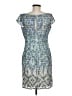 Kay Unger Tweed Aztec Or Tribal Print Blue Cocktail Dress Size 8 - photo 2