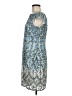 Kay Unger Tweed Aztec Or Tribal Print Blue Cocktail Dress Size 8 - photo 5