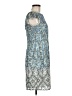 Kay Unger Tweed Aztec Or Tribal Print Blue Cocktail Dress Size 8 - photo 4