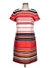 Perceptions Stripes Red Casual Dress Size 10 - photo 1