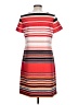 Perceptions Stripes Red Casual Dress Size 10 - photo 2