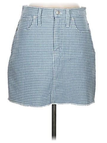 Madewell Stretch Straight Mini Skirt in Gingham: Raw-Hemmed Edition (view 1)