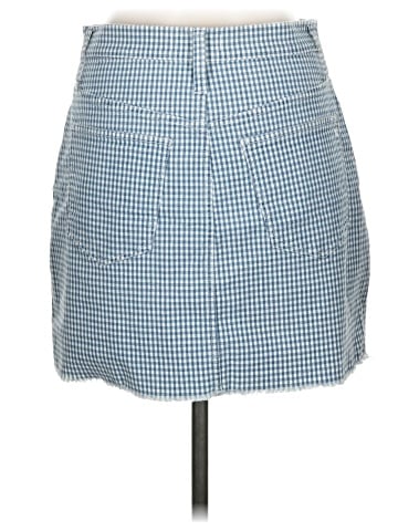 Madewell Stretch Straight Mini Skirt in Gingham: Raw-Hemmed Edition (view 2)