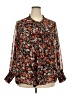 T Tahari 100% Polyester Floral Black Long Sleeve Blouse Size 2X - photo 1