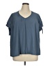 ModCloth 100% Polyester Blue Short Sleeve Blouse Size 1X - photo 1