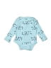 Gerber 100% Cotton Graphic Blue Long Sleeve Onesie Size Newborn - photo 1