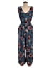 Xhilaration Floral Blue Jumpsuit Size M - photo 2