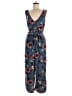 Xhilaration Floral Blue Jumpsuit Size M - photo 1