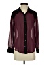 Iz Byer 100% Polyester Color Block Burgundy Long Sleeve Blouse Size XS - photo 1