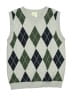 Crazy 8 100% Cotton Argyle Green Gray Sweater Vest Size 10 - 12 - photo 1