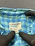 Crewcuts 100% Cotton Checkered-gingham Blue Short Sleeve Button-Down Shirt Size 2 - photo 3