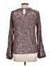 Cable & Gauge Metallic Silver Long Sleeve Blouse Size L - photo 2