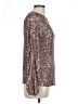 Cable & Gauge Metallic Silver Long Sleeve Blouse Size L - photo 4