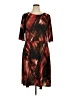 Perceptions Graphic Brown Casual Dress Size XL - photo 1