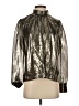 A.L.C. Metallic Silver Long Sleeve Silk Top Size 4 - photo 1