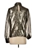 A.L.C. Metallic Silver Long Sleeve Silk Top Size 4 - photo 2