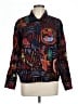 Chico's Design 100% Silk Print Multi Color Black Long Sleeve Silk Top Size Lg (2) - photo 1
