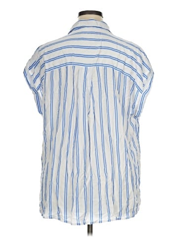 Cosmic Blue Love Sleeveless Button-Down Shirt (view 2)
