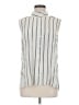 Equipment Stripes Ivory Sleeveless Button-Down Shirt Size M - photo 1