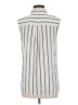 Equipment Stripes Ivory Sleeveless Button-Down Shirt Size M - photo 2