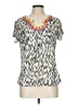 Ruby Rd. Gray Short Sleeve Blouse Size L - photo 1