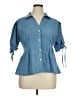 Shein 100% Polyester Blue 3/4 Sleeve Blouse Size XL - photo 1