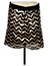MICHAEL Michael Kors 100% Polyester Chevron-herringbone Gold Casual Skirt Size M - photo 1