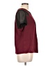 Attention 100% Polyester Burgundy Short Sleeve Blouse Size L - photo 4