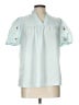 Unbranded 100% Polyester Teal Short Sleeve Blouse Size L - photo 1