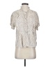Current/Elliott 100% Rayon Animal Print Ivory Short Sleeve Blouse Size Sm (1) - photo 1