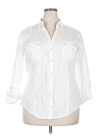 7th Avenue Design Studio New York & Company 3/4 Sleeve Button-Down Shirt (view 1)