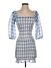 Capulet 100% Polyester Checkered-gingham Blue Cocktail Dress Size XS - photo 1