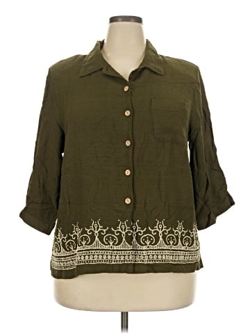 DressBarn 3/4 Sleeve Button-Down Shirt (view 1)