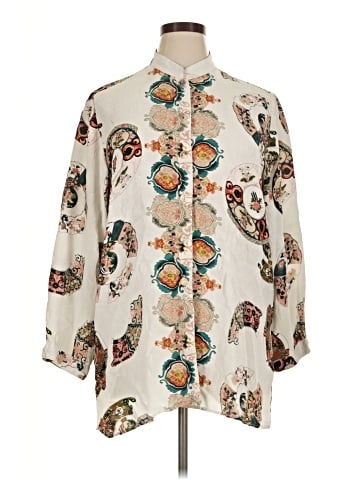 Citron Santa Monica Collection Long Sleeve Silk Top (view 1)