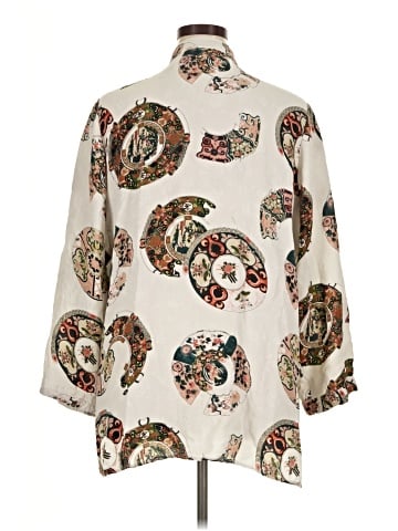 Citron Santa Monica Collection Long Sleeve Silk Top (view 2)