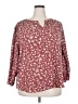 Monday Fun Burgundy Long Sleeve Blouse Size 3X - photo 1