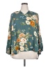 Fun2Fun 100% Polyester Floral Teal 3/4 Sleeve Blouse Size 3X - photo 1
