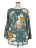 Fun2Fun 100% Polyester Floral Teal 3/4 Sleeve Blouse Size 3X - photo 2
