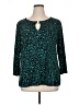 Jaclyn Smith Animal Print Teal 3/4 Sleeve Blouse Size XL - photo 1