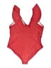 Unbranded Solid Red One Piece Swimsuit Size 24w - photo 2