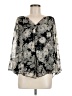 Kim & Cami 100% Polyester Silver 3/4 Sleeve Blouse Size M - photo 1