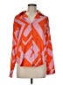 Timing Chevron-herringbone Orange Long Sleeve Blouse Size M - photo 1