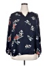Fun2Fun Floral Blue 3/4 Sleeve Blouse Size 3X - photo 1