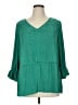 Evri 100% Polyester Green 3/4 Sleeve Blouse Size 1X - photo 1