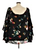City Chic 100% Polyester Black 3/4 Sleeve Blouse Size 24 Plus (XXL) - photo 2