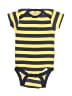 Gerber 100% Cotton Stripes Yellow Short Sleeve Onesie Size 3-6 mo - photo 1