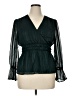 Luxology 100% Polyester Green Long Sleeve Blouse Size XL - photo 1